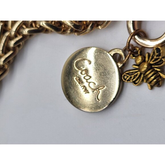 COACH Gold Tone Chain Purse Strap Only Charm Bumble Bee - Picture 2 of 7